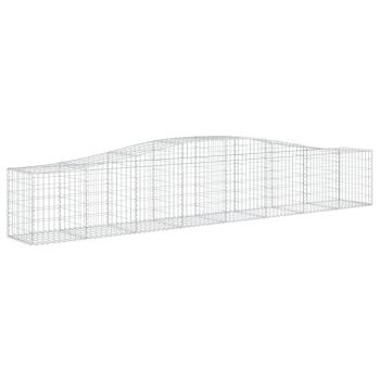 Gabionen mit Hochbogen 7 Stk. 400x50x60/80cm Verzinktes Eisen
