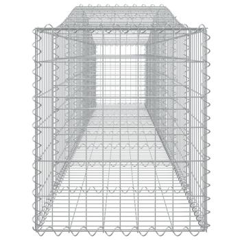 Gabionen mit Hochbogen 7 Stk. 400x50x60/80cm Verzinktes Eisen