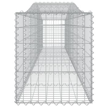 Gabionen mit Hochbogen 9 Stk. 400x50x60/80cm Verzinktes Eisen