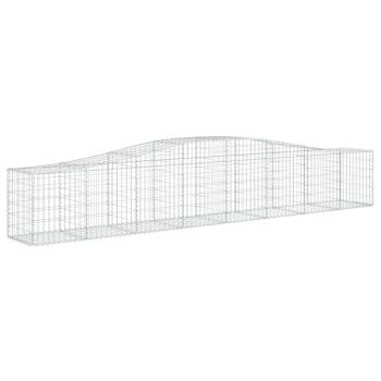 Gabionen mit Hochbogen 20 Stk. 400x50x60/80cm Verzinktes Eisen