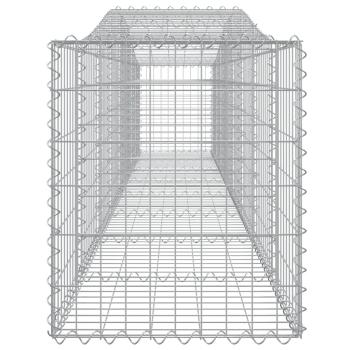 Gabionen mit Hochbogen 20 Stk. 400x50x60/80cm Verzinktes Eisen