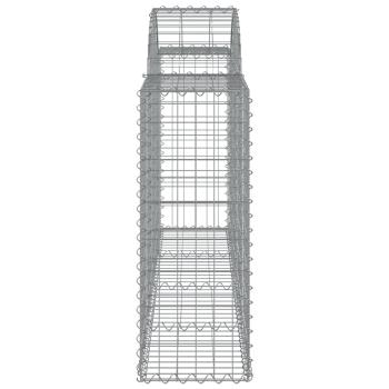 Gabionen mit Hochbogen 18 Stk. 200x30x80/100cm Verzinktes Eisen