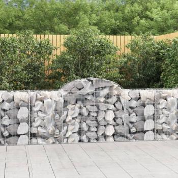 ARDEBO.de - Gabionen mit Hochbogen 3 Stk. 200x50x80/100 cm Verzinktes Eisen