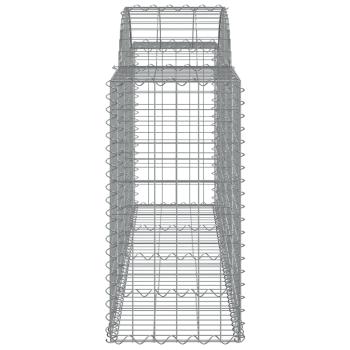 Gabionen mit Hochbogen 12 Stk. 200x50x80/100cm Verzinktes Eisen