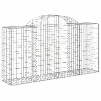 Gabionen mit Hochbogen 3 Stk. 200x50x100/120cm Verzinktes Eisen