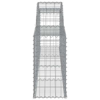 Gabionen mit Hochbogen 9 Stk. 300x30x60/80 cm Verzinktes Eisen
