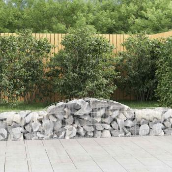 ARDEBO.de - Gabionen mit Hochbogen 2 Stk. 300x50x40/60 cm Verzinktes Eisen