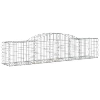 Gabionen mit Hochbogen 3 Stk. 300x50x60/80 cm Verzinktes Eisen