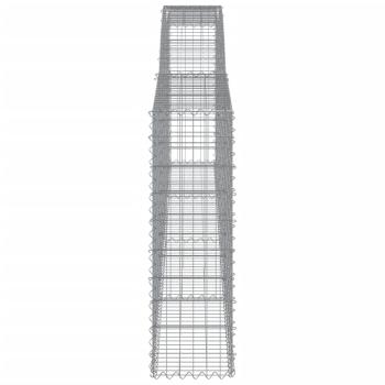 Gabionen mit Hochbogen 9 Stk. 400x30x100/120cm Verzinktes Eisen