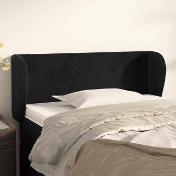 ARDEBO.de - Kopfteil mit Ohren Schwarz 103x23x78/88 cm Samt