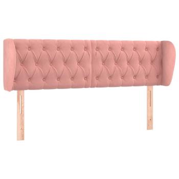Kopfteil mit Ohren Rosa 163x23x78/88 cm Samt