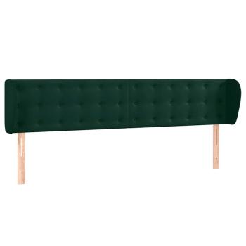 Kopfteil mit Ohren Dunkelgrün 183x23x78/88 cm Samt
