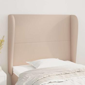 ARDEBO.de - Kopfteil mit Ohren Cappuccino-Braun 93x23x118/128 cm Kunstleder