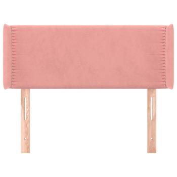 Kopfteil mit Ohren Rosa 103x16x78/88 cm Samt