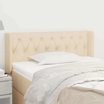 ARDEBO.de - Kopfteil mit Ohren Creme 93x16x78/88 cm Stoff