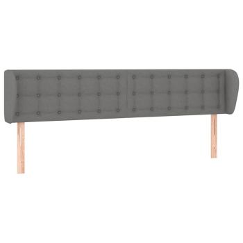 Kopfteil mit Ohren Dunkelgrau 203x16x78/88 cm Stoff
