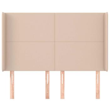 Kopfteil mit Ohren Cappuccino-Braun 147x16x118/128cm Kunstleder