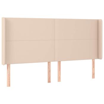 Kopfteil mit Ohren Cappuccino-Braun 183x16x118/128cm Kunstleder