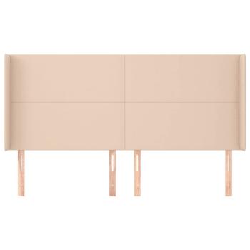 Kopfteil mit Ohren Cappuccino-Braun 183x16x118/128cm Kunstleder