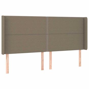 Kopfteil mit Ohren Taupe 183x16x118/128 cm Stoff