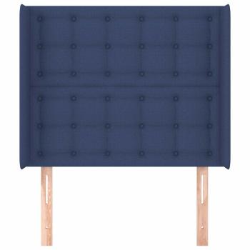 Kopfteil mit Ohren Blau 83x16x118/128 cm Stoff