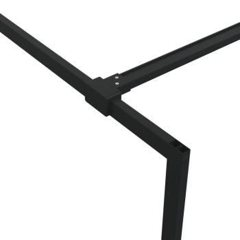 Duschwand f?r Begehbare Dusche Schwarz 100x195 cm Halbmatt ESG