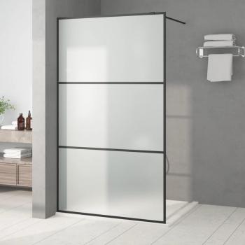 ARDEBO.de - Duschwand f?r Begehbare Dusche Schwarz 115x195 cm Matt ESG-Glas