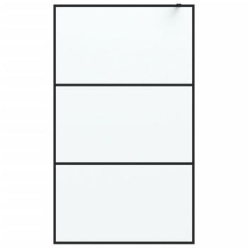 Duschwand f?r Begehbare Dusche Schwarz 115x195 cm Matt ESG-Glas