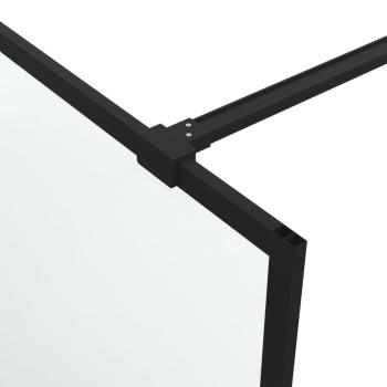 Duschwand f?r Begehbare Dusche Schwarz 115x195 cm Matt ESG-Glas
