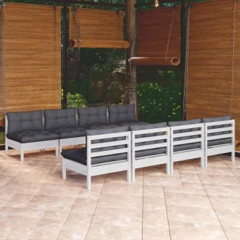 ARDEBO.de - 9-tlg. Garten-Lounge-Set mit Kissen Kiefer Massivholz
