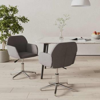 ARDEBO.de - Esszimmerstühle 2 Stk. Drehbar Hellgrau Stoff
