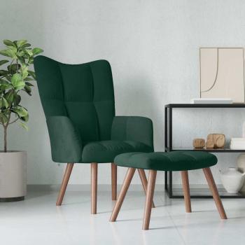 ARDEBO.de - Relaxsessel mit Hocker Dunkelgr?n Samt