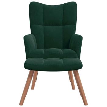 Relaxsessel mit Hocker Dunkelgr?n Samt