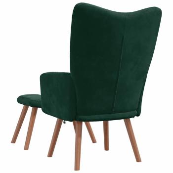 Relaxsessel mit Hocker Dunkelgr?n Samt