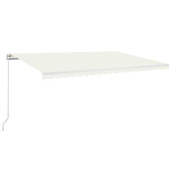 Markise Manuell Einziehbar mit LED 500x300 cm Creme