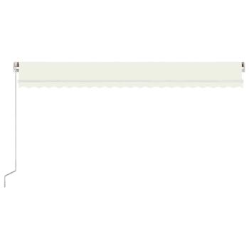Markise Manuell Einziehbar mit LED 500x300 cm Creme