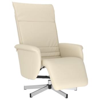 Relaxsessel mit Fußteil Creme Kunstleder