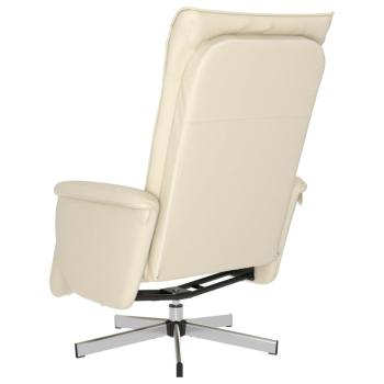 Relaxsessel mit Fußteil Creme Kunstleder