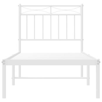 Metallbett ohne Matratze mit Kopfteil Weiß 75x190 cm