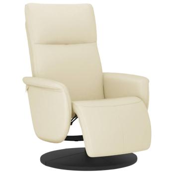 Relaxsessel mit Fußteil Creme Kunstleder