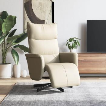 ARDEBO.de - Relaxsessel mit Fußteil Creme Kunstleder