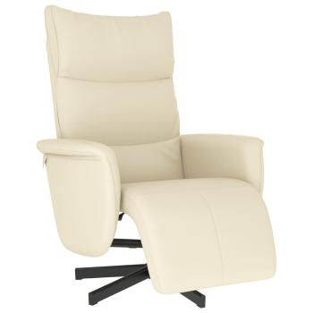 Relaxsessel mit Fußteil Creme Kunstleder