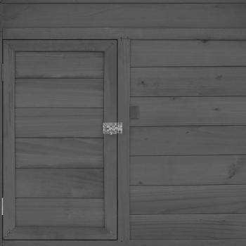 Hühnerstall Grau und Weiß 150x96x110 cm Massivholz Tanne