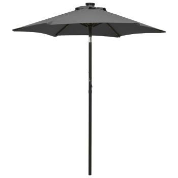 ARDEBO.de - Sonnenschirm mit LED-Beleuchtung Anthrazit 200x211 cm Alu