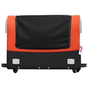 Fahrradanhänger Schwarz und Orange 45 kg Eisen