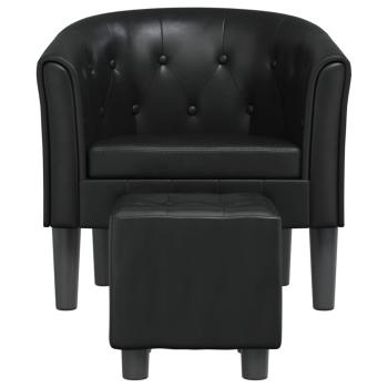 Clubsessel mit Fu?hocker Schwarz Kunstleder