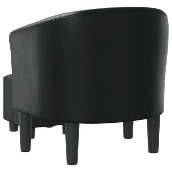 Clubsessel mit Fu?hocker Schwarz Kunstleder