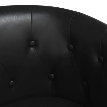 Clubsessel mit Fu?hocker Schwarz Kunstleder