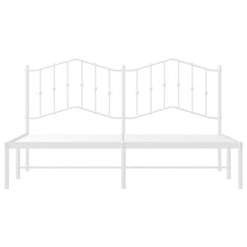 Bettgestell mit Kopfteil Metall Weiß 160x200 cm