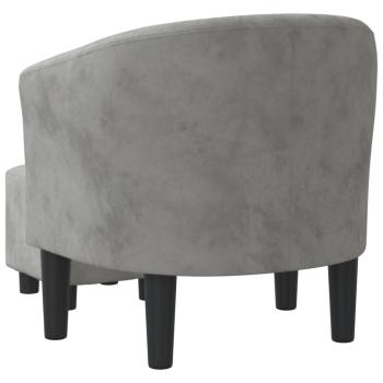 Clubsessel mit Fu?hocker Hellgrau Samt